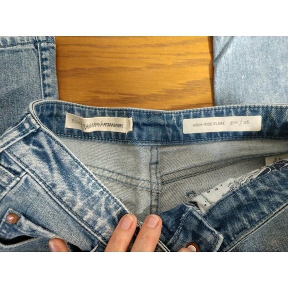 Pilcro & The Letterpress Womens Medium Wash High-Rise Flare Jeans Size 26 Cotton - Picture 8 of 11